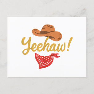 Yeehaw Cowboy Cowgirl Western Country Rodeo Postcard