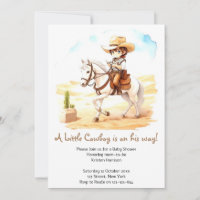 Yeehaw Fiesta! Watercolor Cowboy Baby Shower