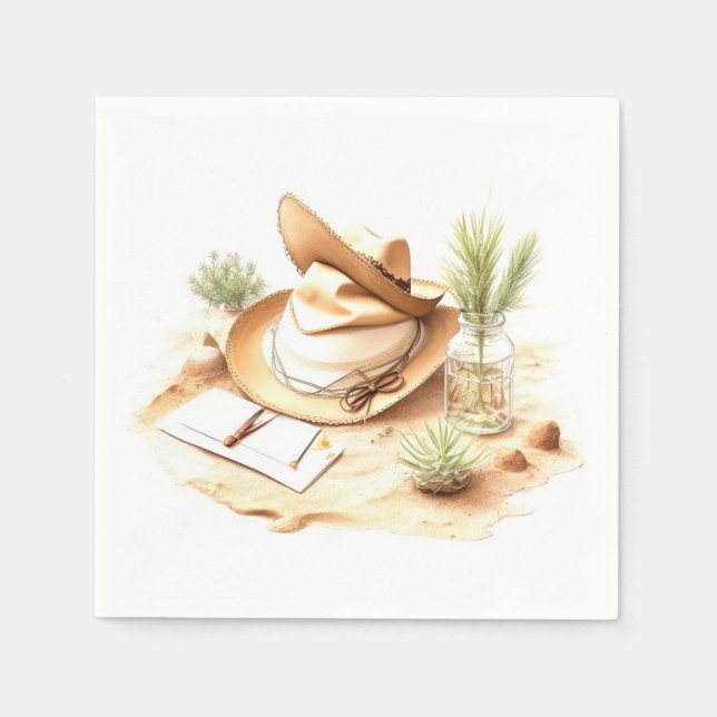 Yeehaw Jubilations: Wild West Cowboy Baby Shower Napkin (Front)