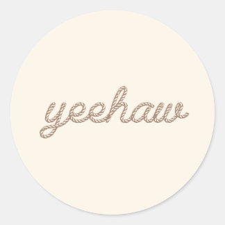 Yeehaw Rope My First Rodeo Birthday Party Classic Round Sticker