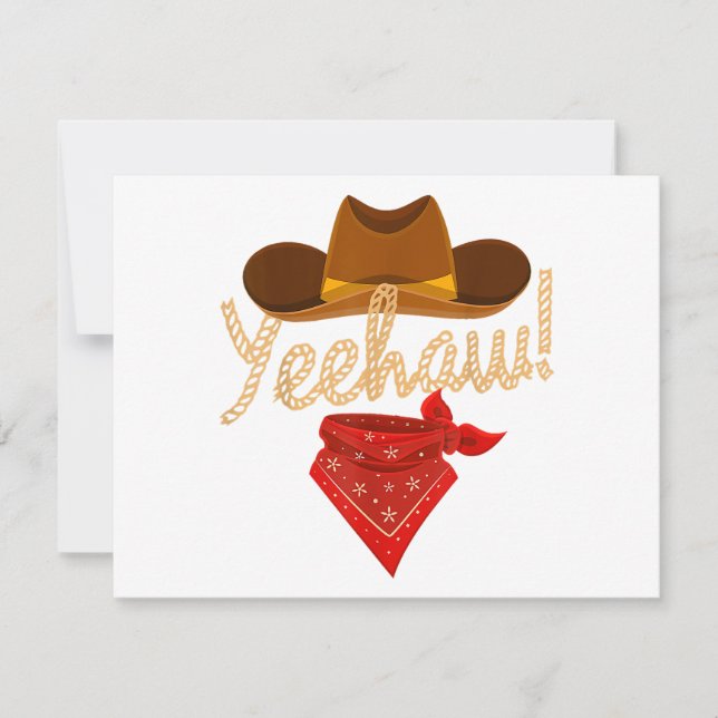 Yeehaw Western Country Howdy Southern Cowboy Yee H Holiday Card (Front)