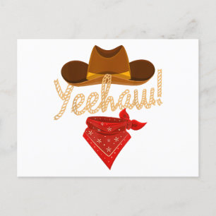 Yeehaw Western Country Howdy Southern Cowboy Yee H Holiday Postcard