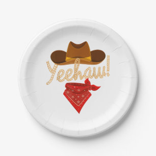 Yeehaw Western Country Howdy Southern Cowboy Yee H Paper Plate