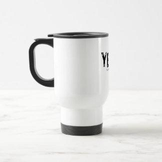 YEET Bold Grey Typography fixed bullets Design Travel Mug
