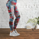 Yeet Cyan and Magenta Camouflage Leggings<br><div class="desc">An elegant,  unusual,  textured camouflage pattern with cyan and magenta as dominant colors. Logo design by Piotr Kowalczyk © First published: 05.01.2023.</div>
