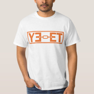 YEET Logo Design: Bold Orange Typography T-Shirt