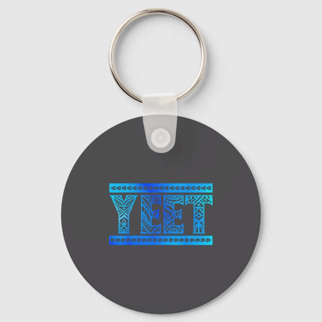 Yeet Tribal Art Funny Quote For Men Boys Kids Wome Key Ring (Front)