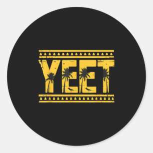 Yeet Tribal Art Meme Funny Slang  Classic Round Sticker