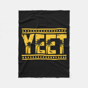 Yeet Tribal Art Meme Funny Slang  Fleece Blanket