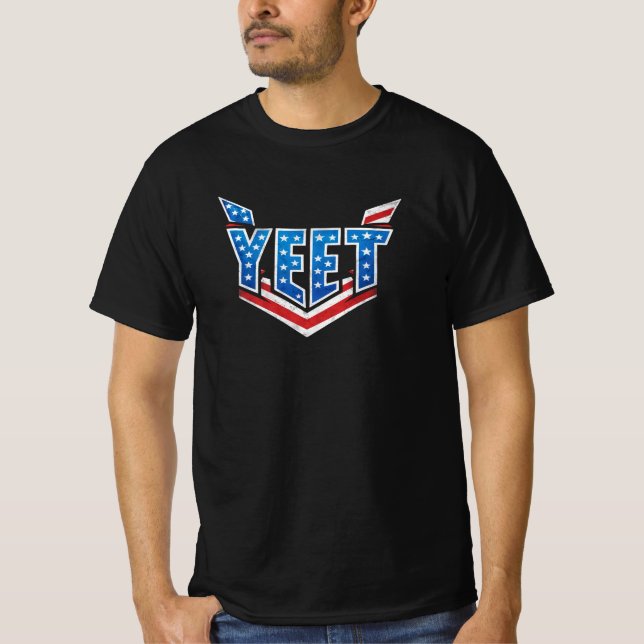 YEET US flag Typography T-Shirt (Front)