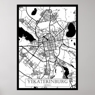 Yekaterinburg Russia City Map Poster