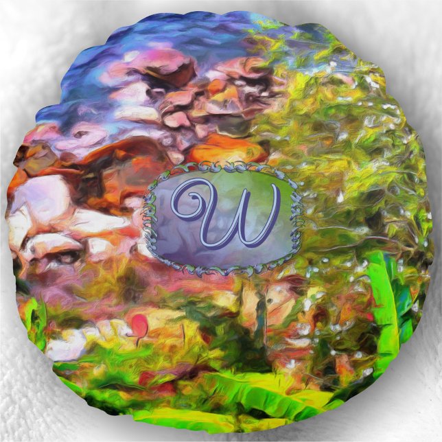 Yelapa Scenic Path View 0819 Round Cushion (Creator Uploaded)