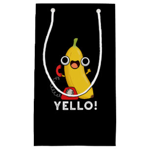 Yello Funny Fruit Yellow Banana Pun Dark BG Small Gift Bag
