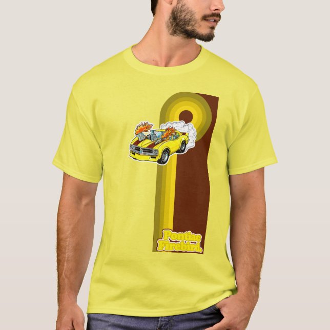 Yellow 1970s pontiac firebird T-Shirt (Front)