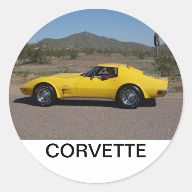 Yellow 1973 Corvette Stickers (Front)