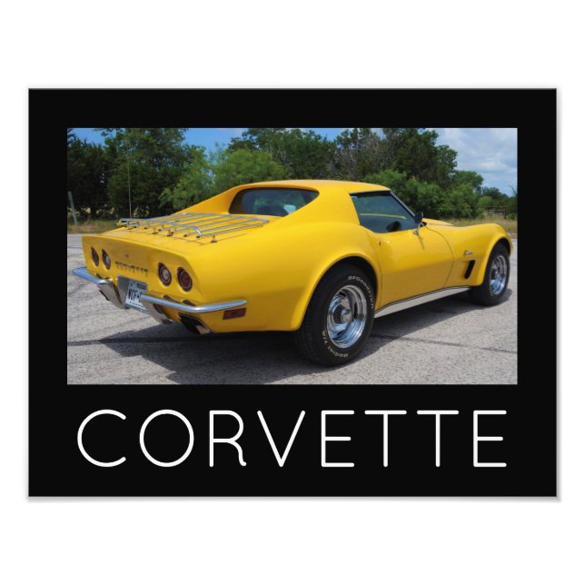 Yellow 1973 Corvette Stingray Photo Print (Front)