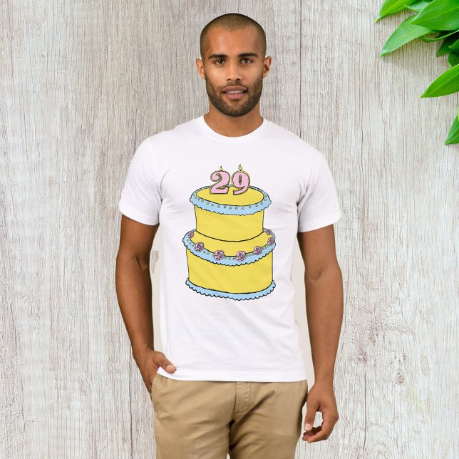 Yellow 29th Birthday Cake with Pink Roses T-Shirt (Creator Uploaded)