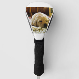 yellow 2 lab puppy golf head cover
