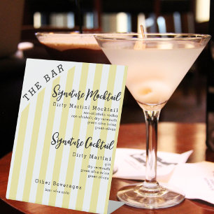 Yellow 2 Signature Drinks Mocktail Cocktail Bar Pedestal Sign