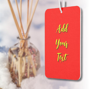 Yellow 3D Black Modern Name   Trendy Cool Red Car Air Freshener