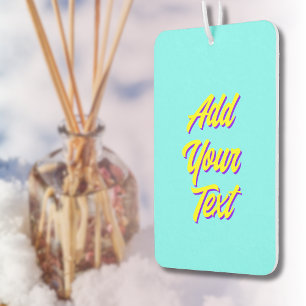 Yellow 3D Indigo Modern Name Funny Electric Blue Car Air Freshener