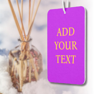 Yellow 3D Magent Modern Name Trendy Cool Purple Car Air Freshener