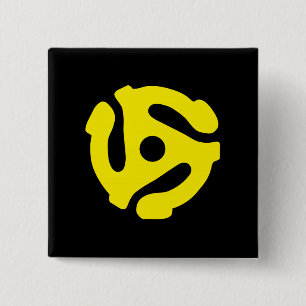 Yellow 45 spacer graphic 15 cm square badge