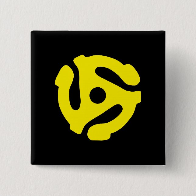 Yellow 45 spacer graphic 15 cm square badge (Front)