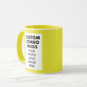 Yellow 4:6 Portrait Frame 2 Photo Custom Combo Mug