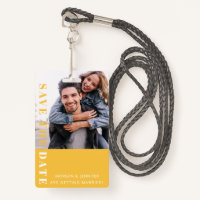 Yellow 80s Save the Date 