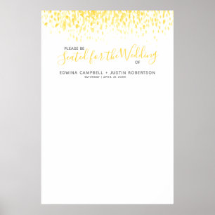 Yellow abstract art blank template seating chart