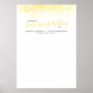 Yellow abstract art blank template seating chart