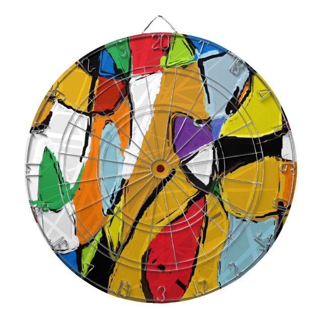 Yellow Abstract Dartboard (Front)