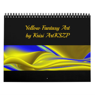 Yellow abstract Fantasy 3D Art Calendar