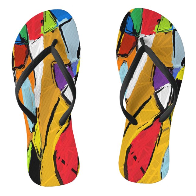 Yellow Abstract flip flops (Footbed)