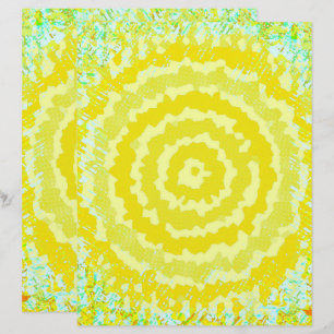 Yellow Abstract Flower Scrapbook Paper 2-Sided Pag