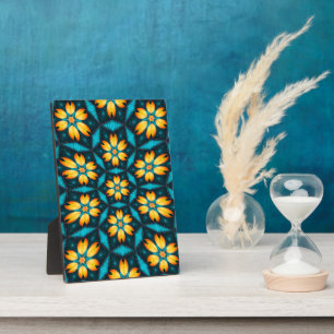 Yellow Abstract Flowers Plaque