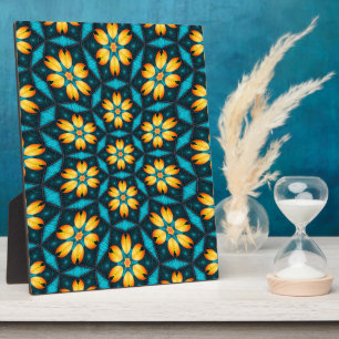 Yellow Abstract Flowers Plaque