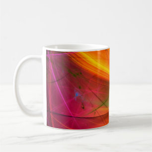 yellow abstract fractal background 3d rendering3d, coffee mug