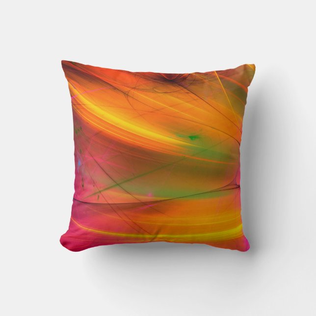 yellow abstract fractal background 3d rendering3d, cushion (Front)