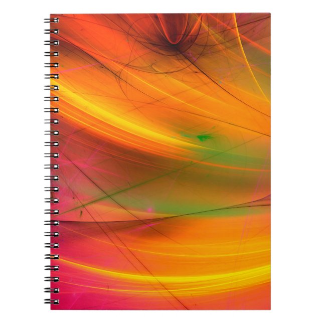yellow abstract fractal background 3d rendering3d, notebook (Front)