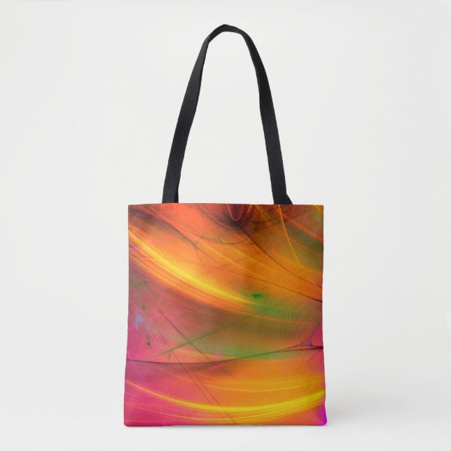 yellow abstract fractal background 3d rendering3d, tote bag (Front)