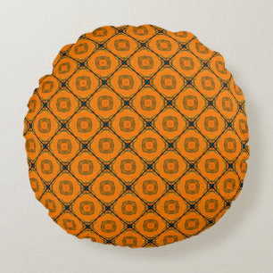Yellow abstract Pattern background Design. abstrac Round Cushion