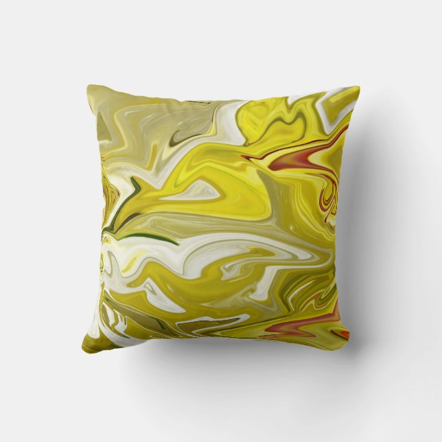 Yellow abstract pattern cushion (Back)