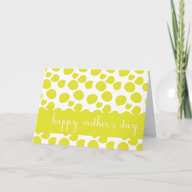 Yellow Abstract Polka Dots Happy Mother's Day Card (Front)