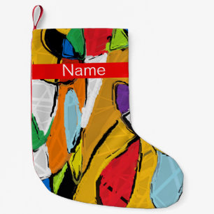 Yellow Abstract Small Christmas Stocking