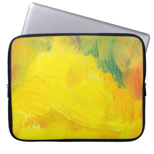 yellow abstract texture aol paind. hand drawn test laptop sleeve