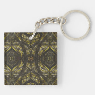Yellow Abstract Watercolor Art Key Ring