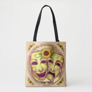 Yellow Actor Masks Tote Bag
