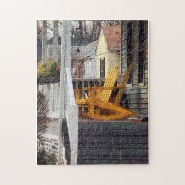 Yellow Adirondack Rocking Chairs Jigsaw Puzzle (Vertical)